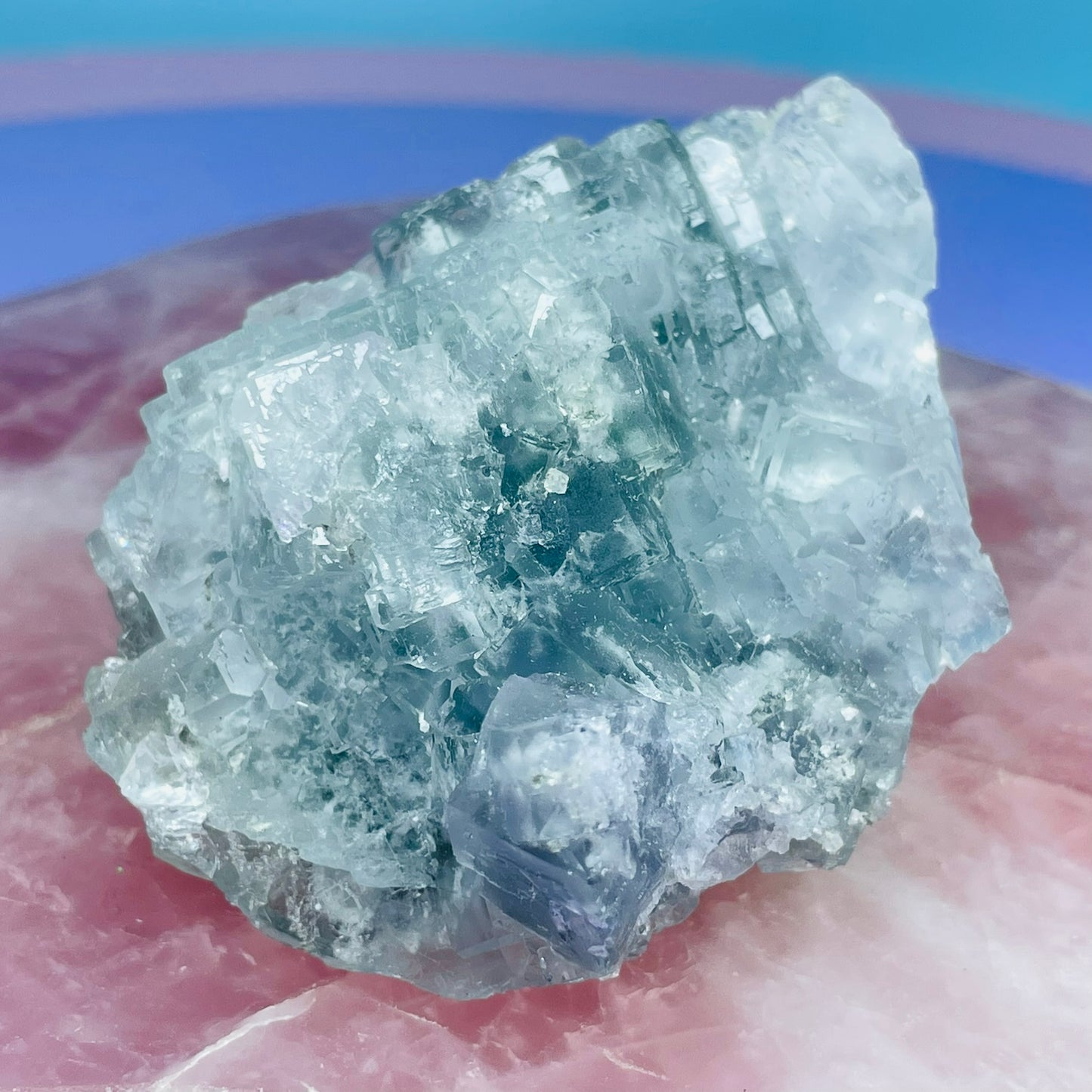 Blue/Green Cubic Fluorite Medium Cluster Specimen