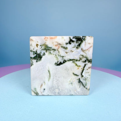 Moss Agate Cube Small Carving