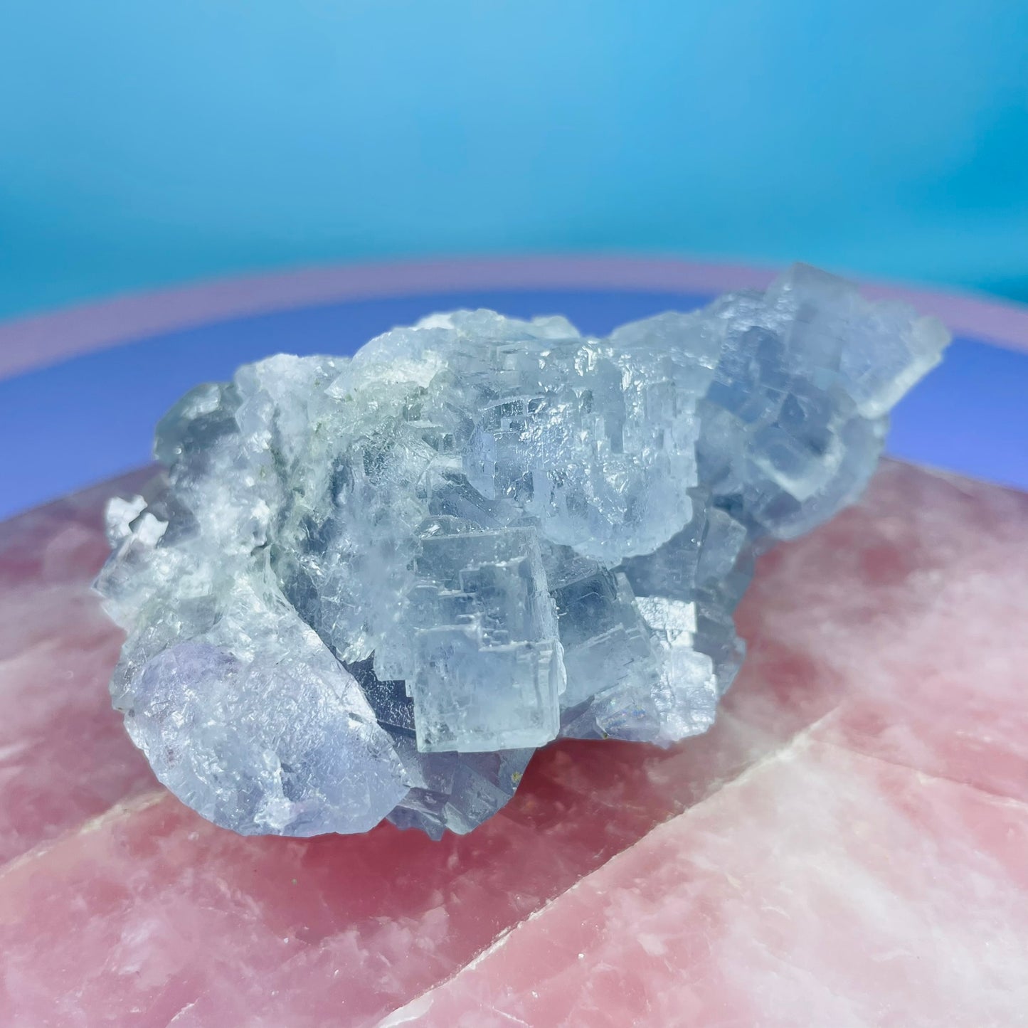 Blue Cubic Fluorite Medium Cluster Specimen