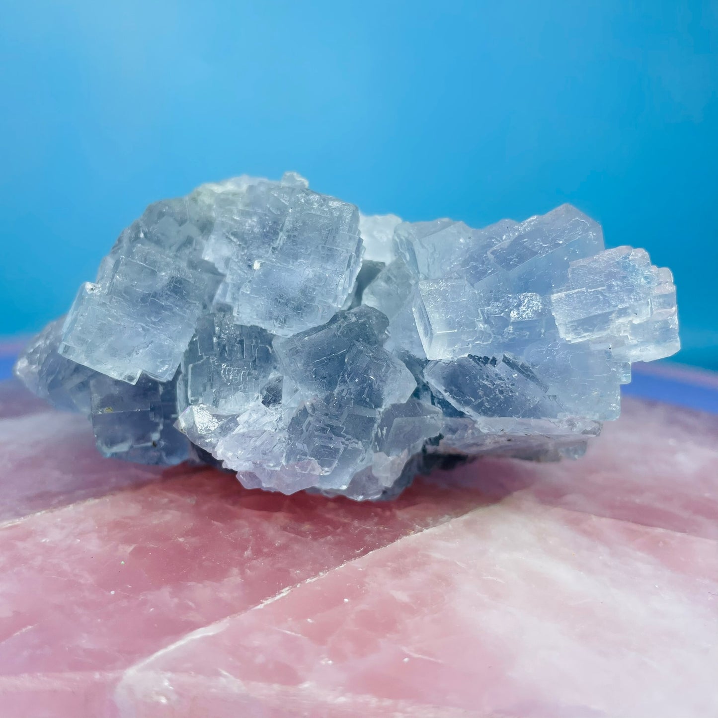 Blue Cubic Fluorite Medium Cluster Specimen
