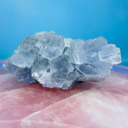 Blue Cubic Fluorite Medium Cluster Specimen