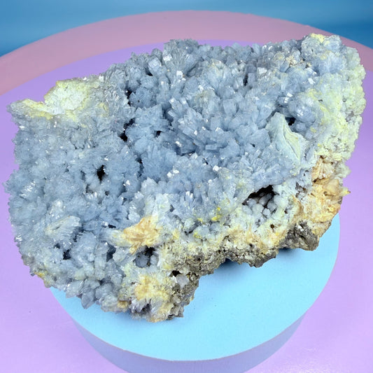 Rare Blue Barite Large Cluster Specimen, Romania