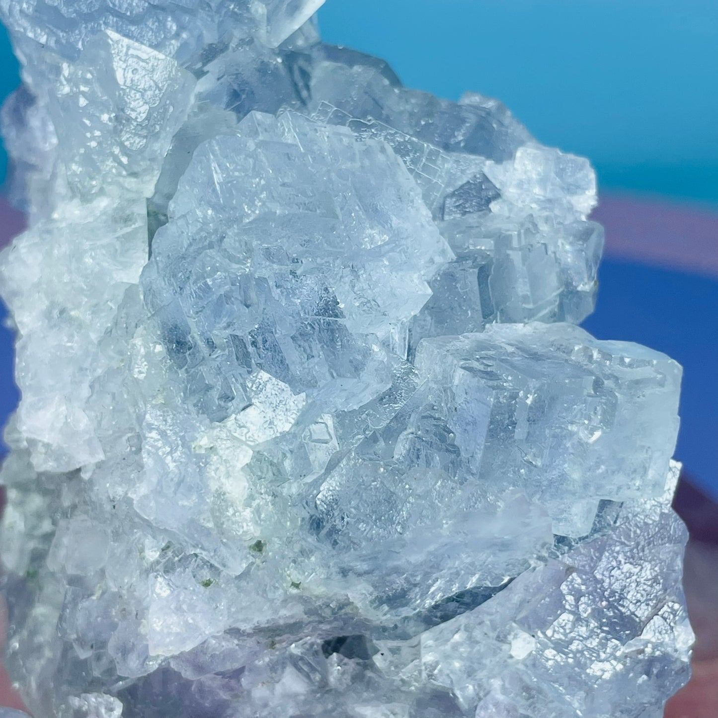 Blue Cubic Fluorite Medium Cluster Specimen