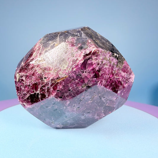Rhodolite Garnet Medium Faceted Freeform with Iolite