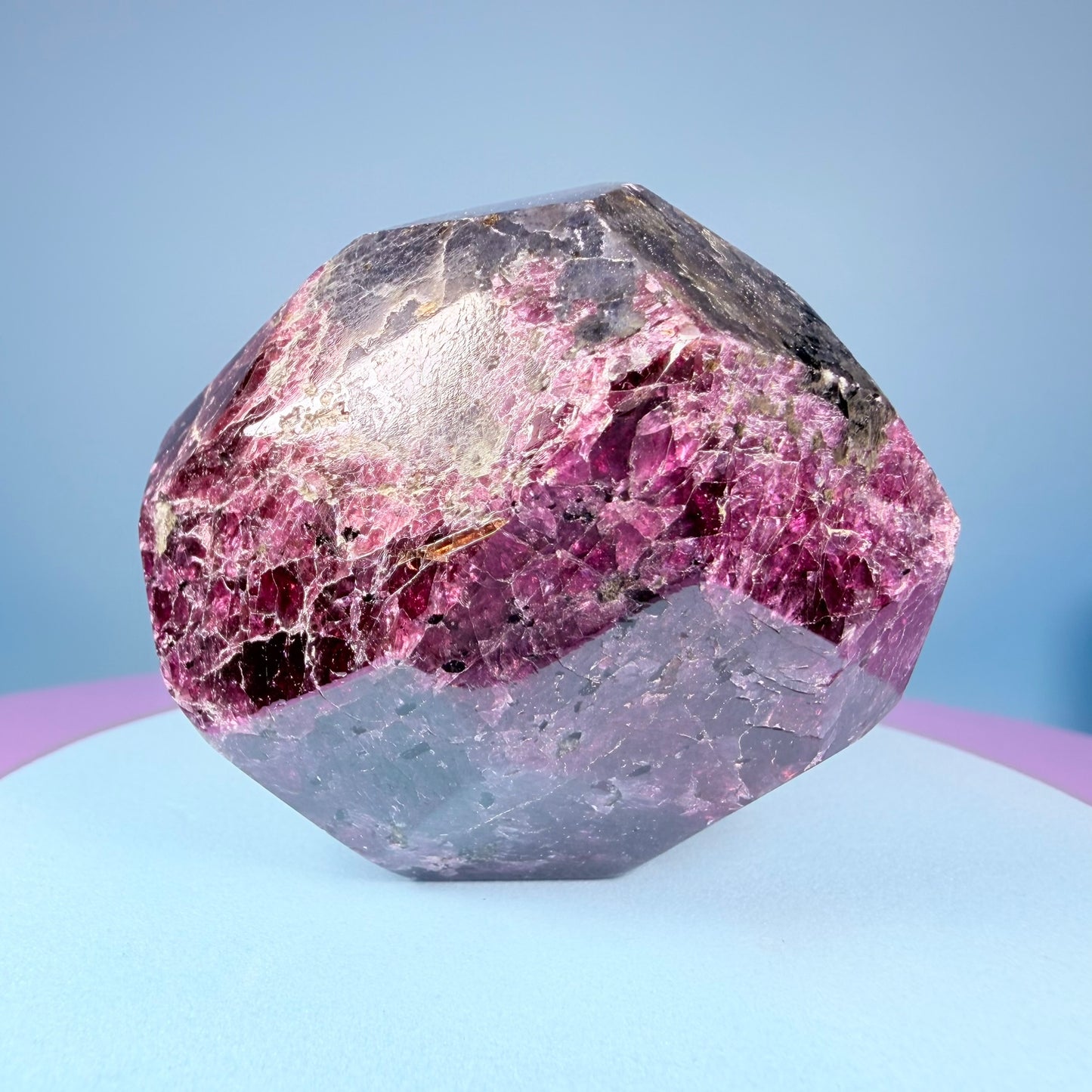 Rhodolite Garnet Medium Faceted Freeform with Iolite