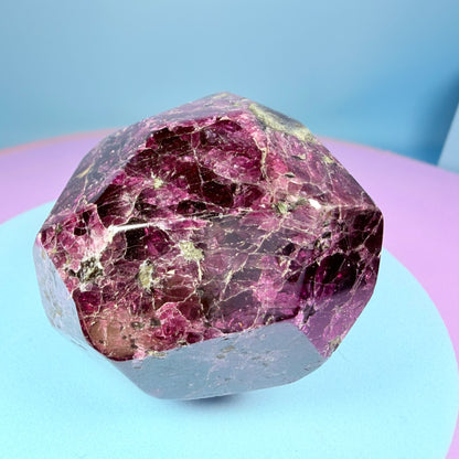 Rhodolite Garnet Medium Faceted Freeform with Iolite