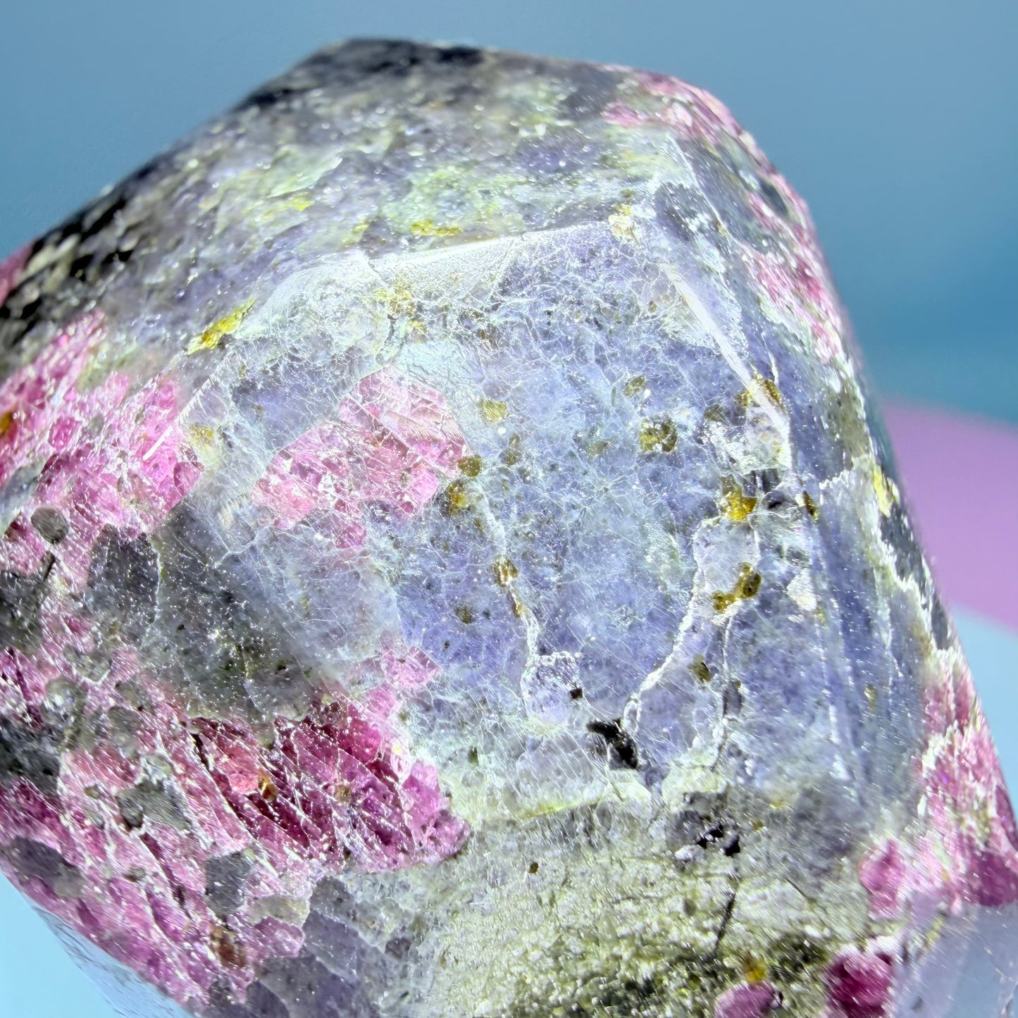 Rhodolite Garnet Medium Faceted Freeform with Iolite