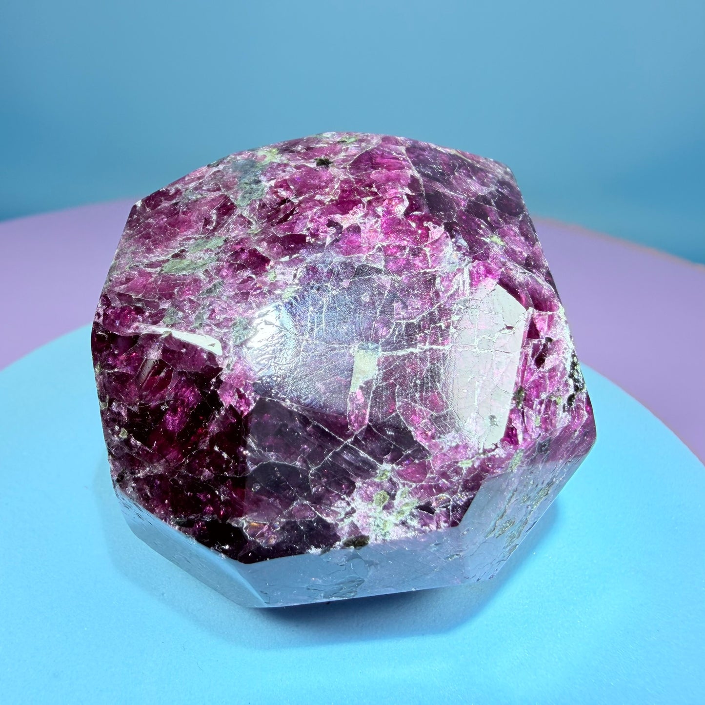 Rhodolite Garnet Medium Faceted Freeform with Iolite