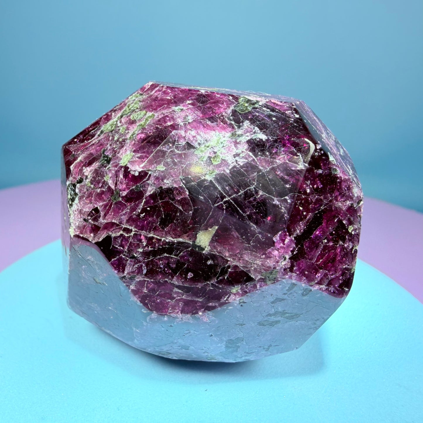 Rhodolite Garnet Medium Faceted Freeform with Iolite
