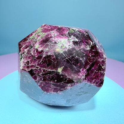 Rhodolite Garnet Medium Faceted Freeform with Iolite