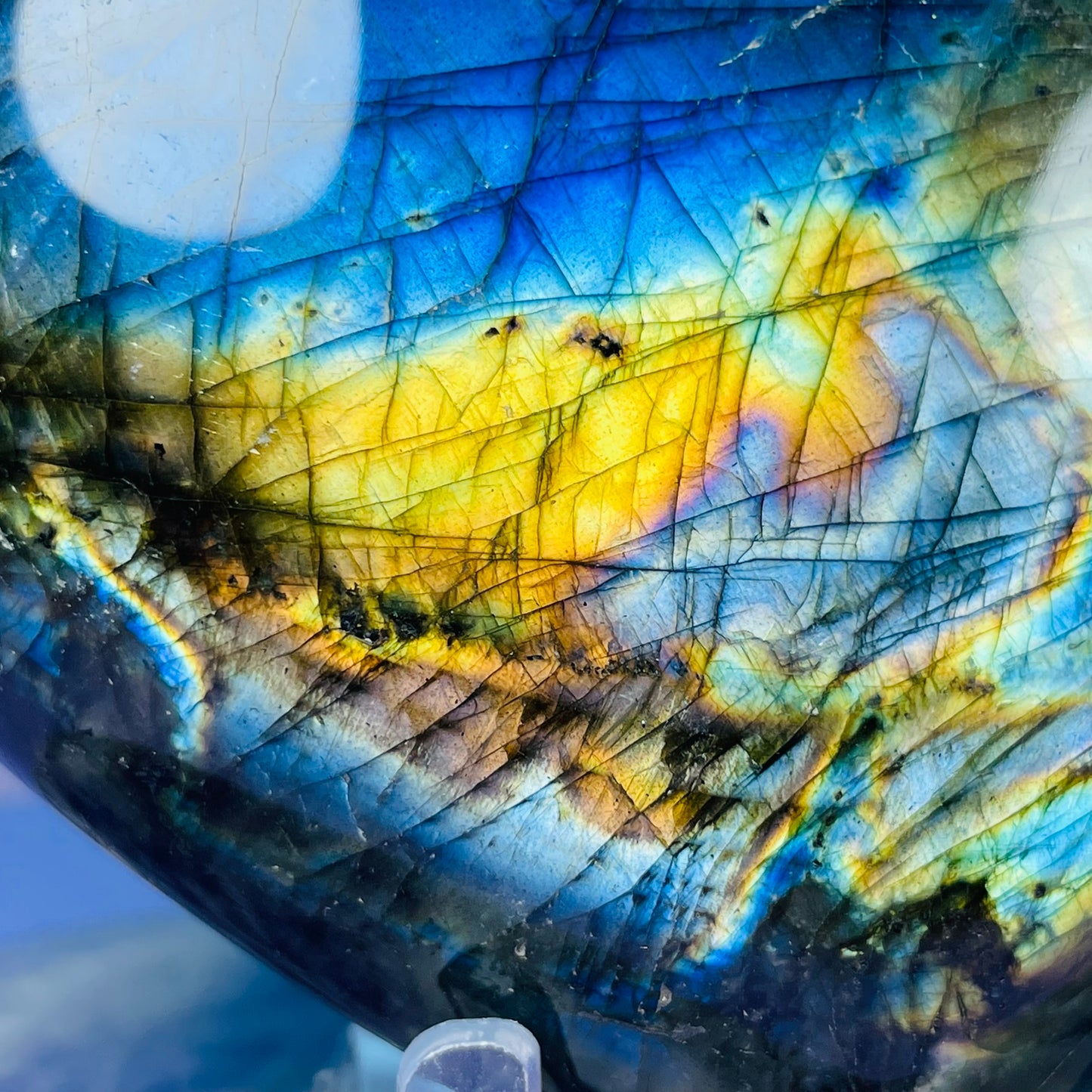 Rainbow Labradorite Heart Large Carving (CHIPPED)