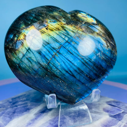 Rainbow Labradorite Heart Large Carving (CHIPPED)