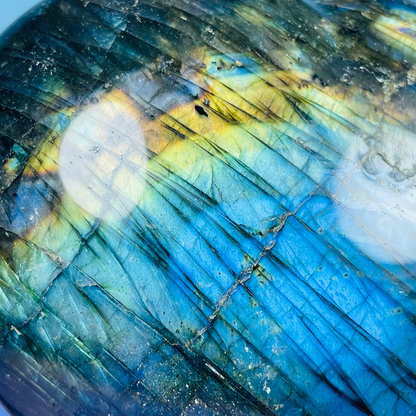 Rainbow Labradorite Heart Large Carving (CHIPPED)