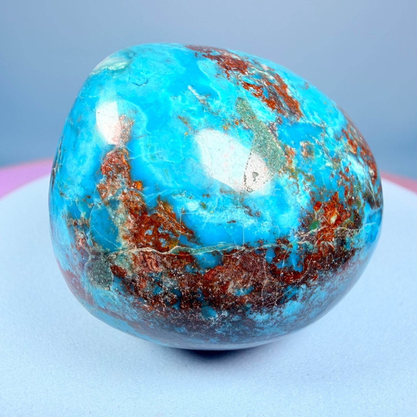 Chrysocolla Polished Small Freeform with Druzy Chalcedony, Peru