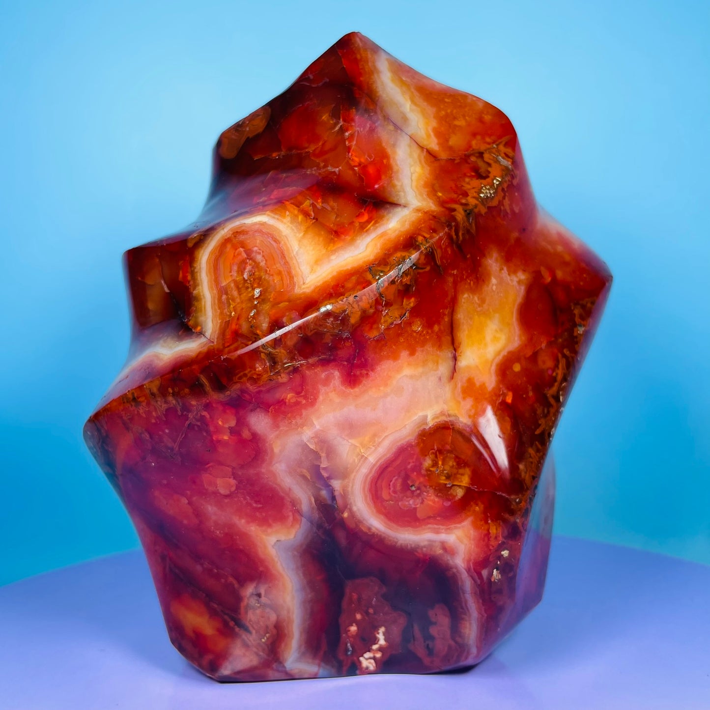Carnelian Agate Flame Large Carving