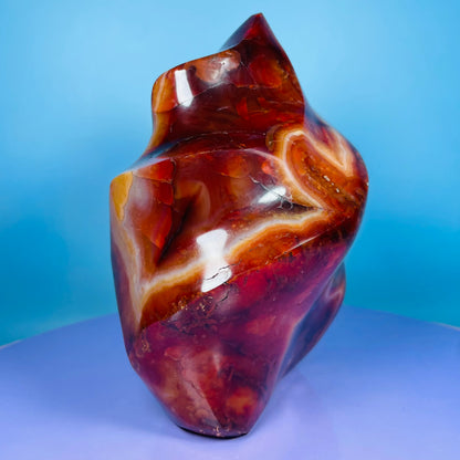 Carnelian Agate Flame Large Carving