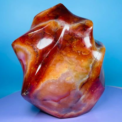 Carnelian Agate Flame Large Carving