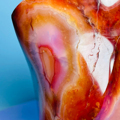 Carnelian Agate Flame Large Carving