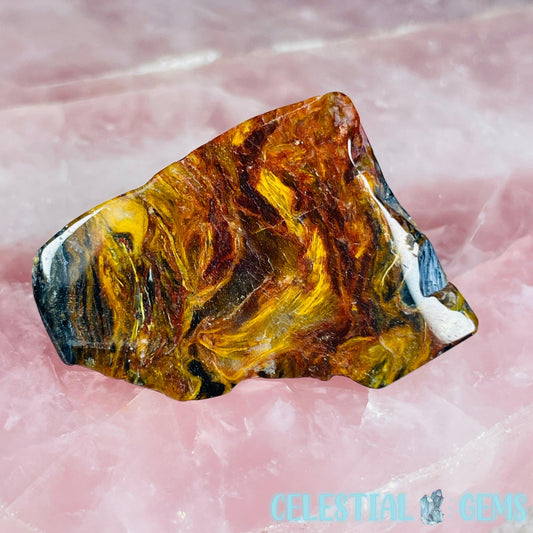 Red + Yellow Namibian Pietersite Small Polished Chunk (Video)
