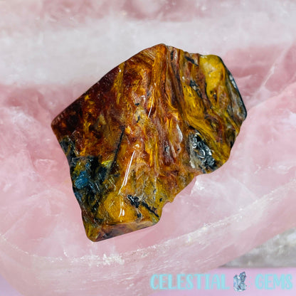 Red + Yellow Namibian Pietersite Small Polished Chunk (Video)