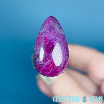 Ruby Teardrop Cabochon Crystal (UV Reactive)