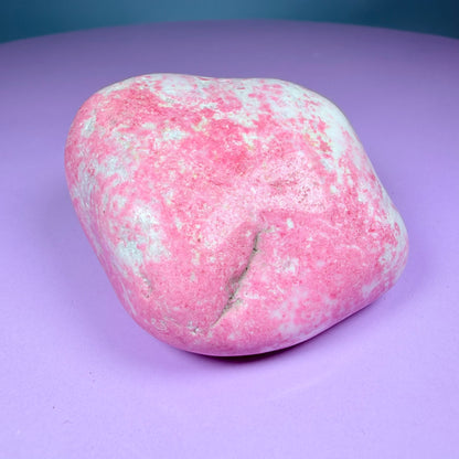 Pink Thulite + White Calcite Polished Medium Freeform, Norway