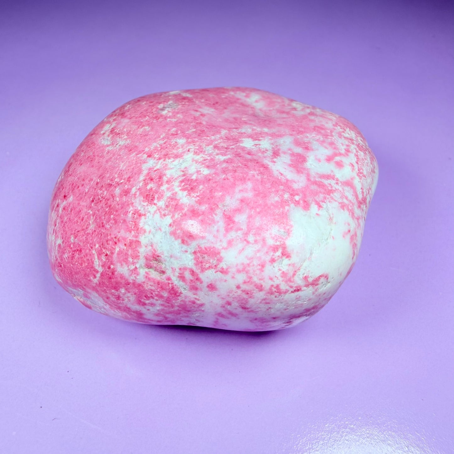 Pink Thulite + White Calcite Polished Medium Freeform, Norway