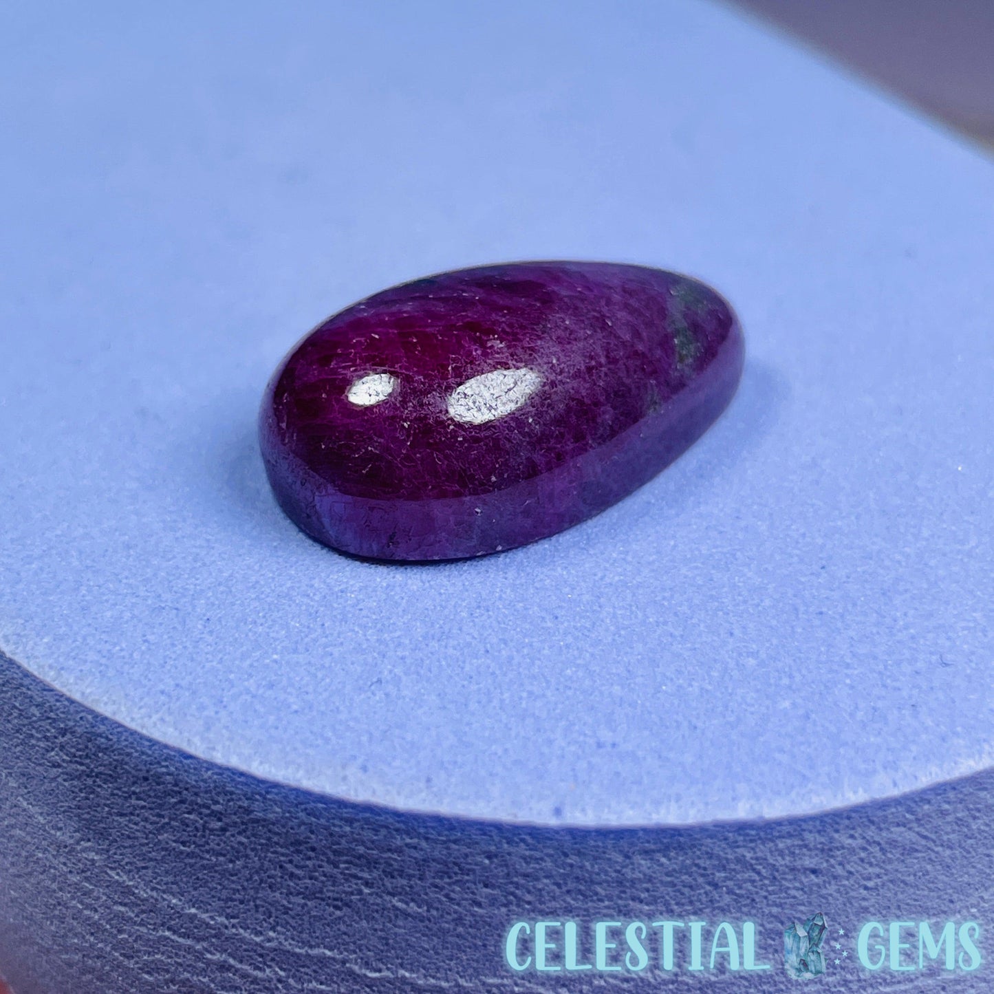 Ruby Teardrop Cabochon Crystal (UV Reactive)