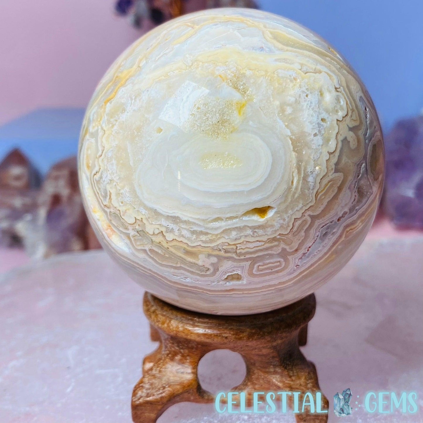 High Quality Line Agate Large Sphere