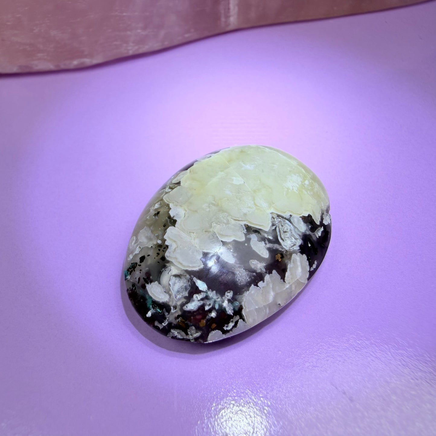 Rare Native Copper, Chrysocolla + Chalcedony Cabochon