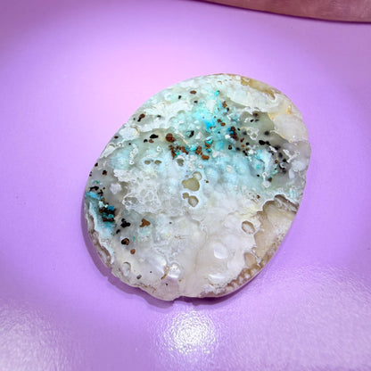 Rare Native Copper, Chrysocolla + Chalcedony Cabochon