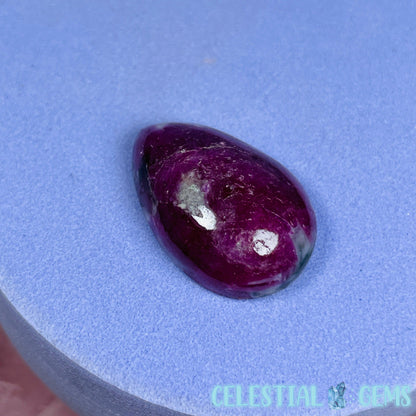 Ruby Teardrop Cabochon Crystal (UV Reactive)