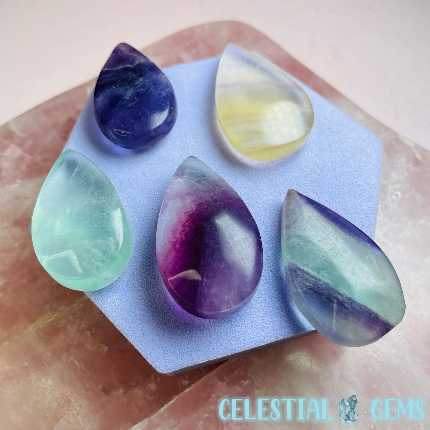 Rainbow Fluorite Teardrop Cabochon