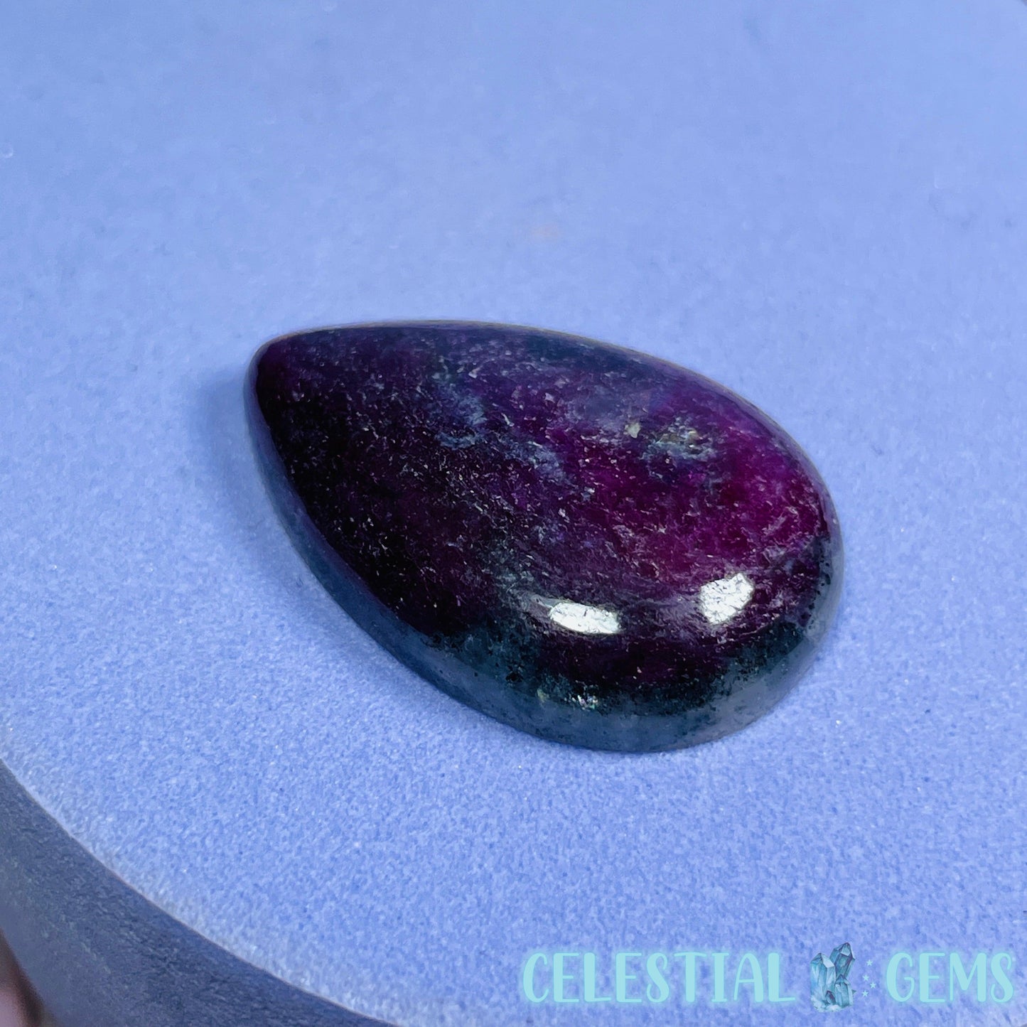 Ruby Teardrop Cabochon Crystal (UV Reactive)