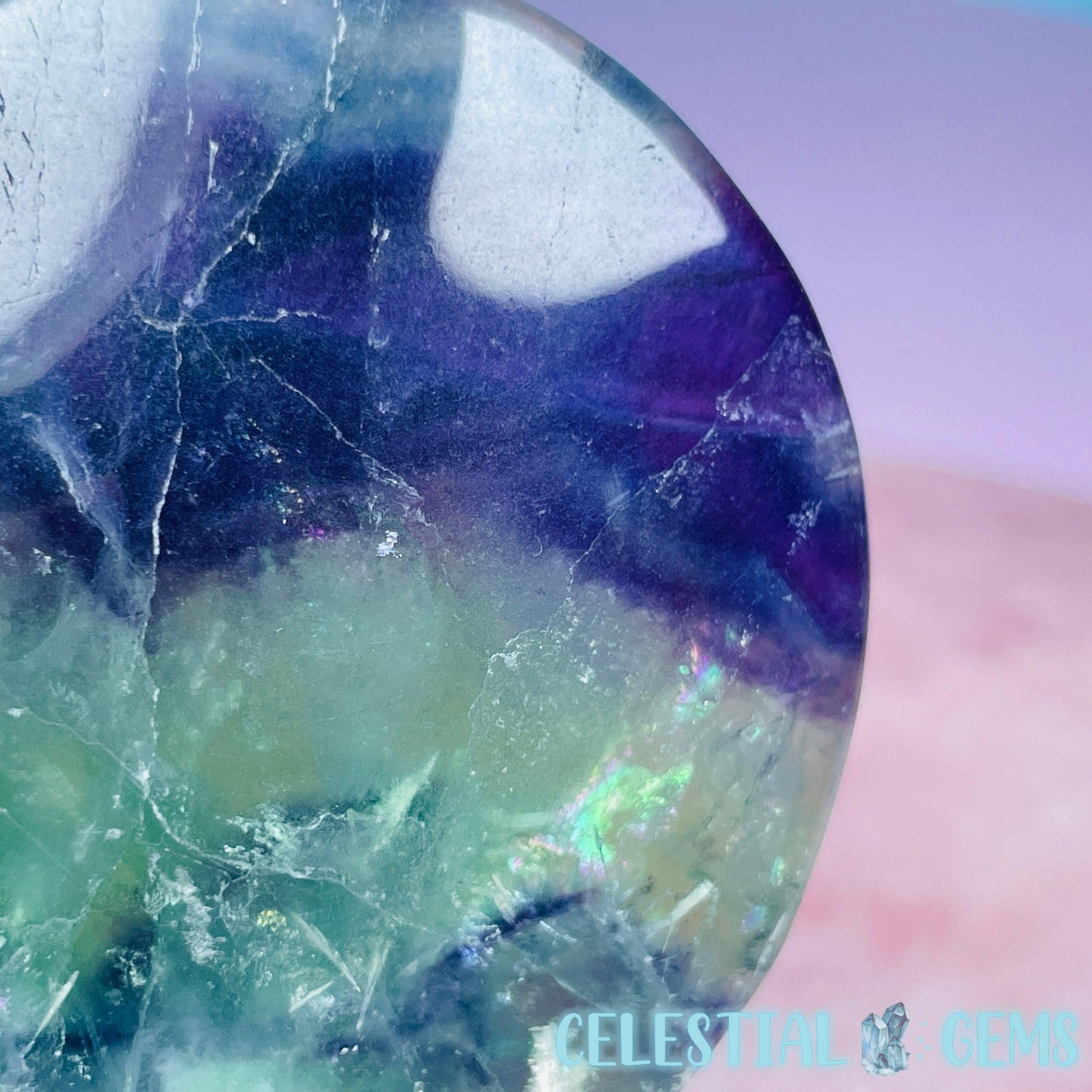 Snow Feather Fluorite Heart Medium Carving