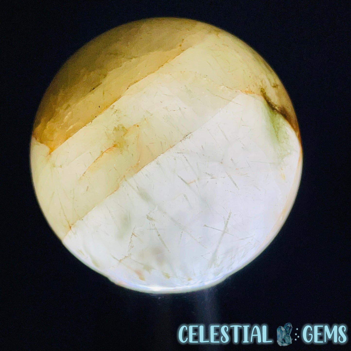 Actinolite (Green Rutile) Quartz Small Sphere