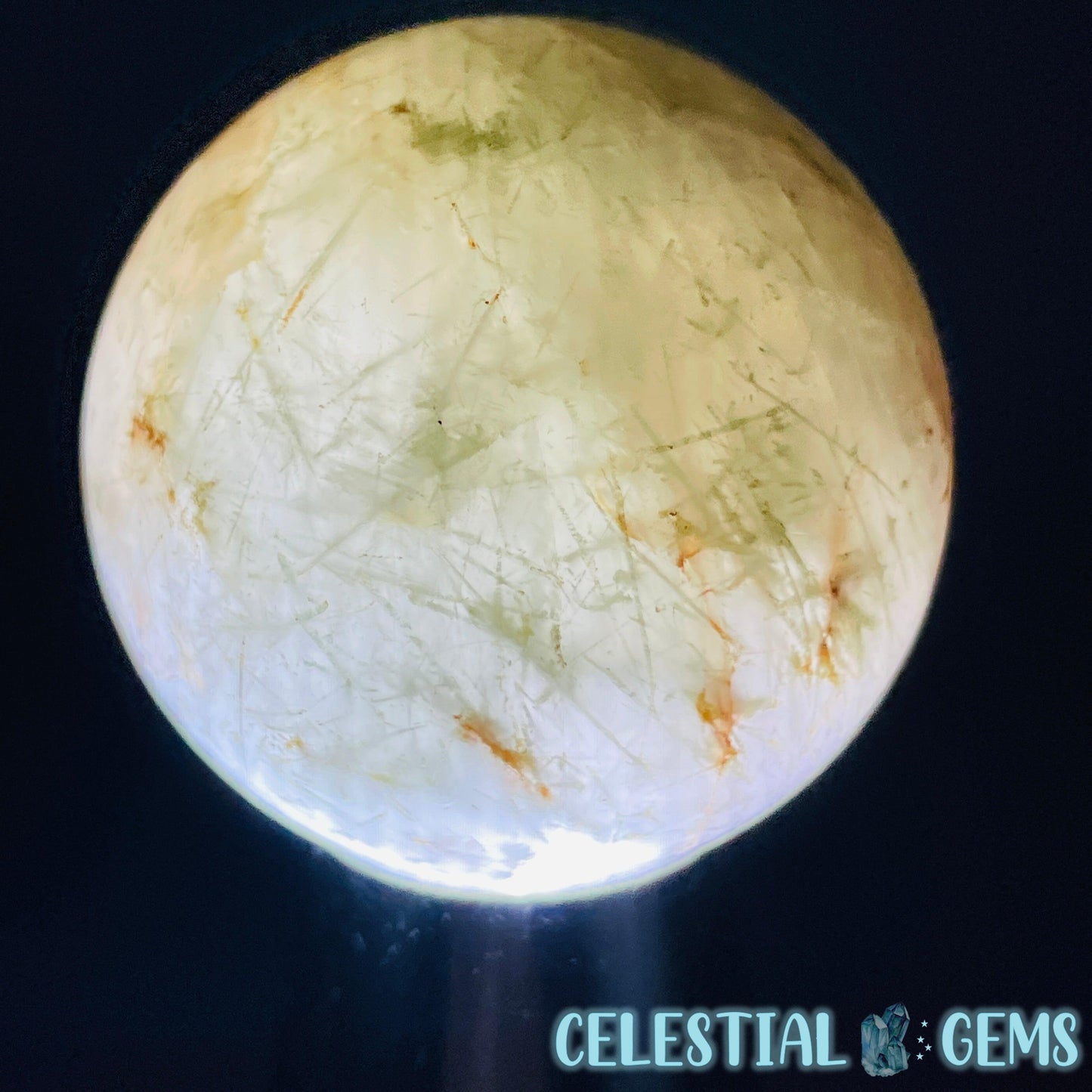 Actinolite (Green Rutile) Quartz Small Sphere