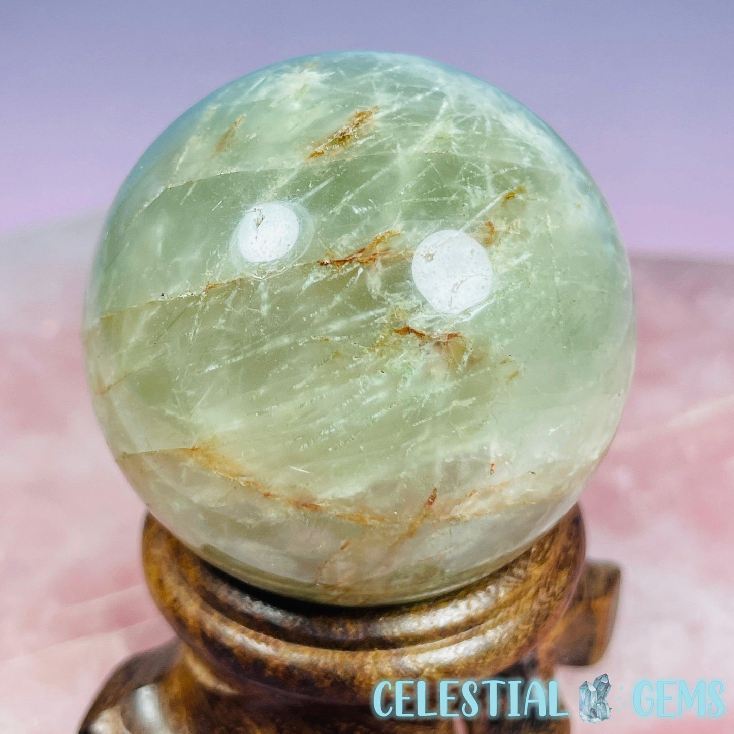 Actinolite (Green Rutile) Quartz Small Sphere