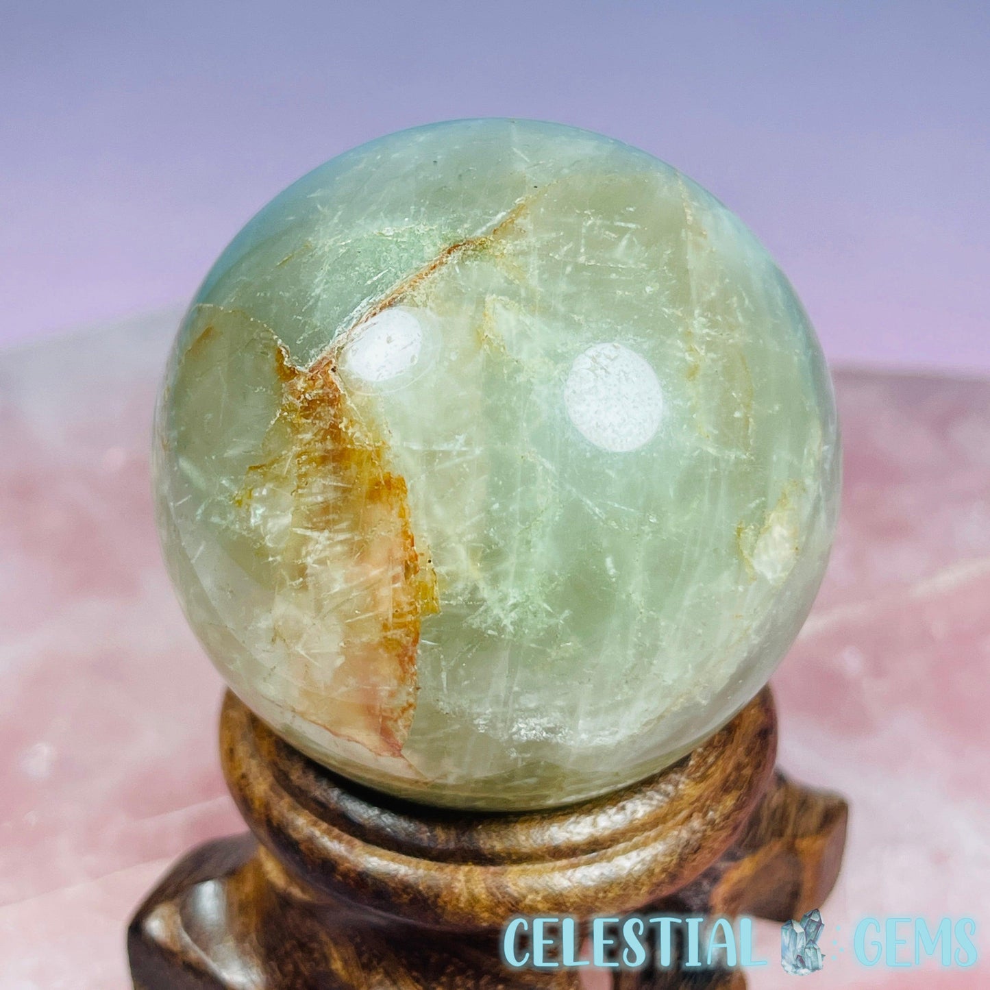 Actinolite (Green Rutile) Quartz Small Sphere