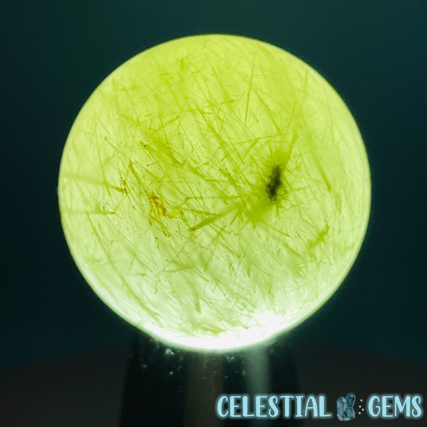 Actinolite (Green Rutile) Quartz Small Sphere