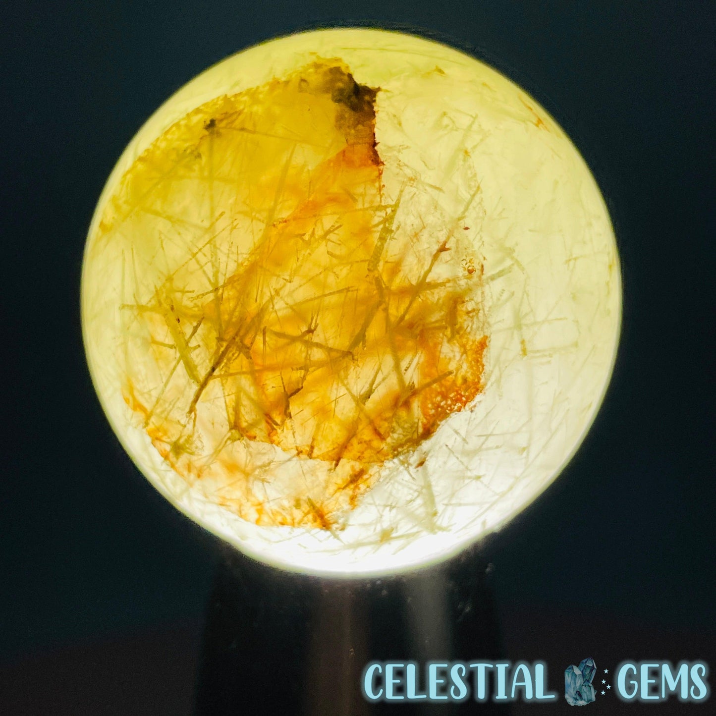 Actinolite (Green Rutile) Quartz Small Sphere