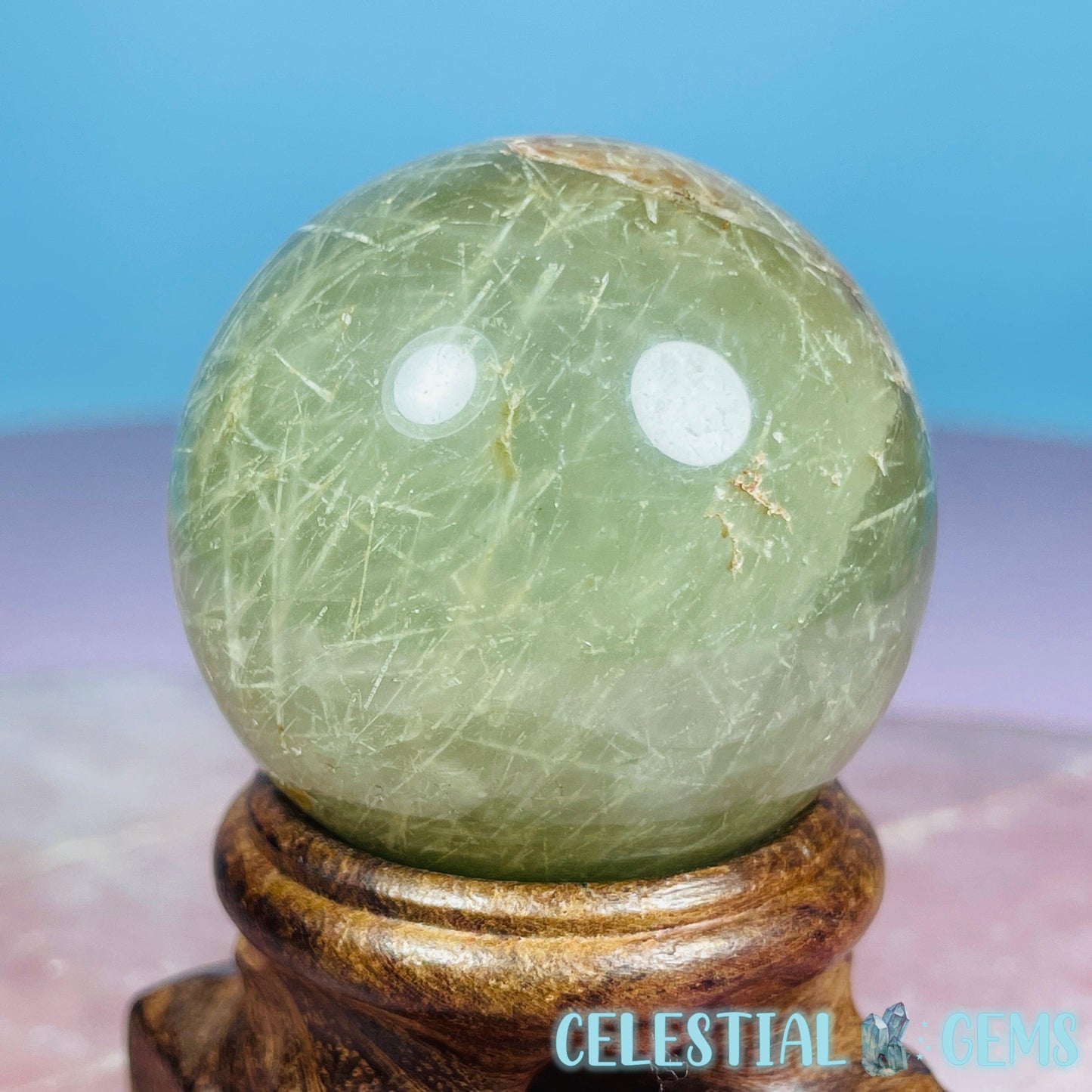 Actinolite (Green Rutile) Quartz Small Sphere
