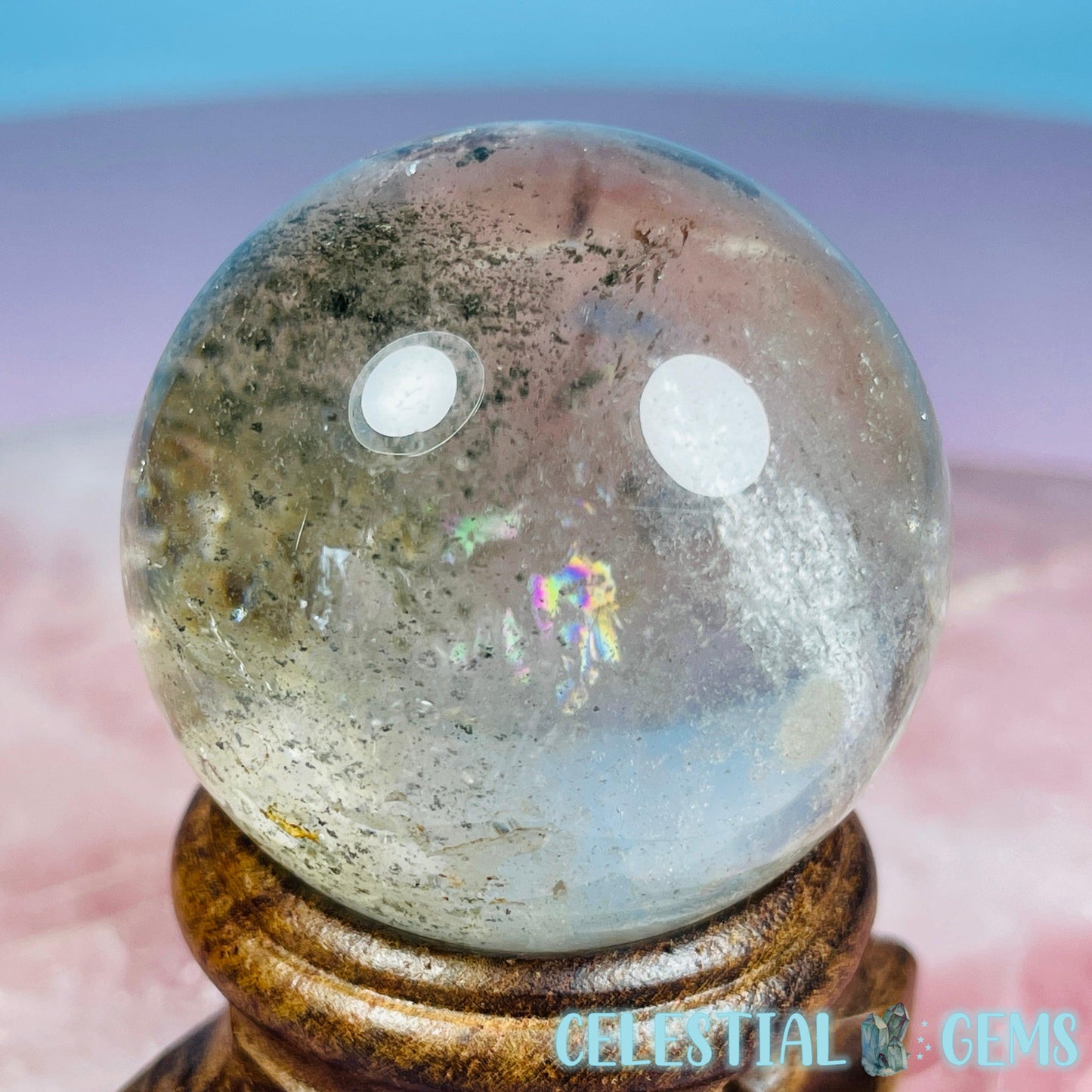 Lodolite Chlorine Garden Quartz Small Sphere
