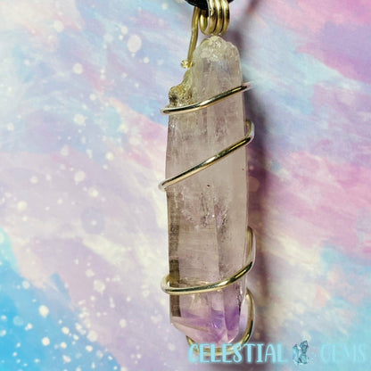 Vera Cruz Amethyst Point 925 Silver Pendant on Adjustable Rope Cord (Handmade)