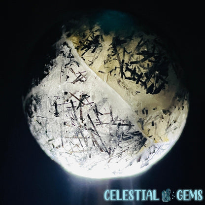 Black Needle Tourmaline in Quartz Small Sphere