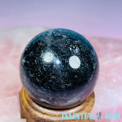 Black Needle Tourmaline in Quartz Small Sphere