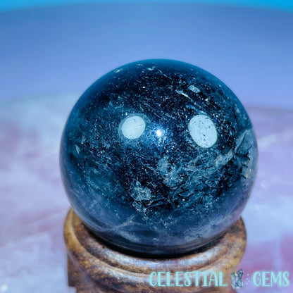 Black Needle Tourmaline in Quartz Small Sphere