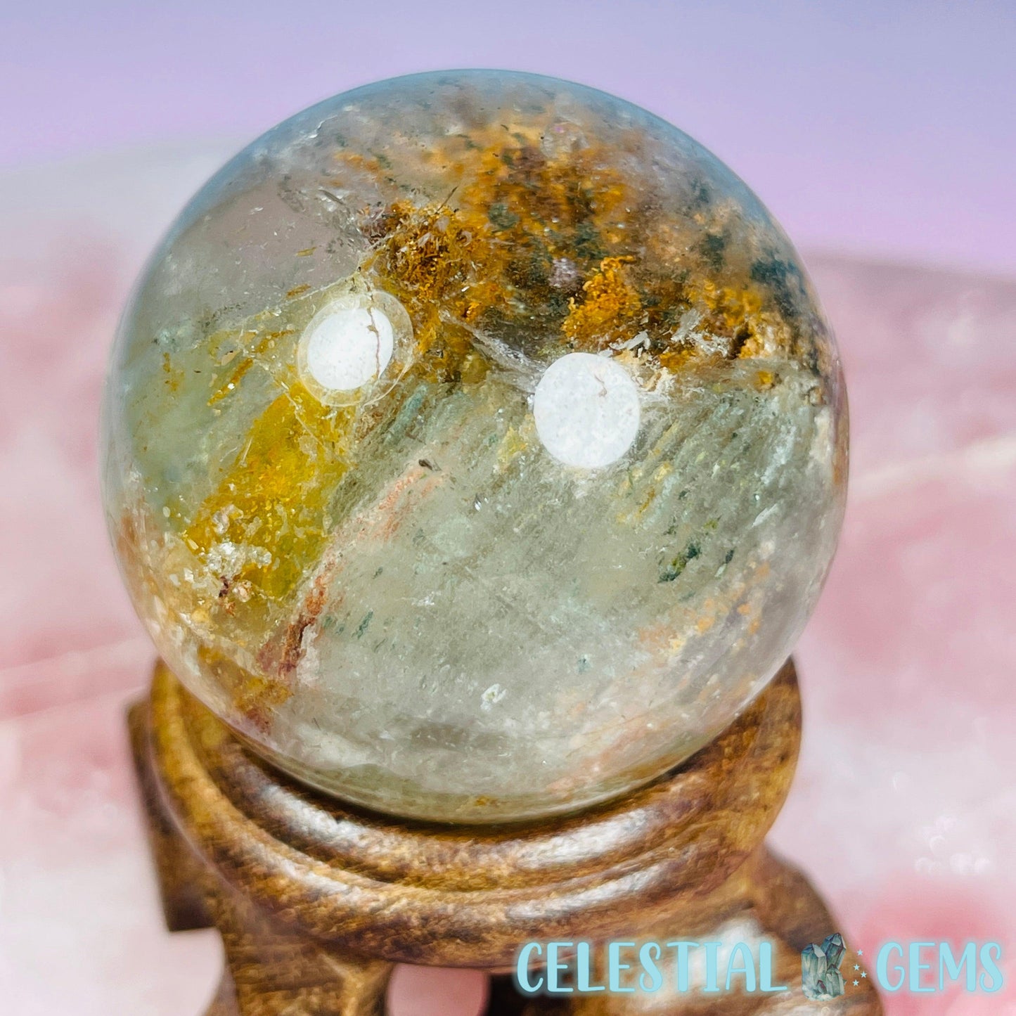 Thousand Layer Lodolite Garden Quartz Small Sphere