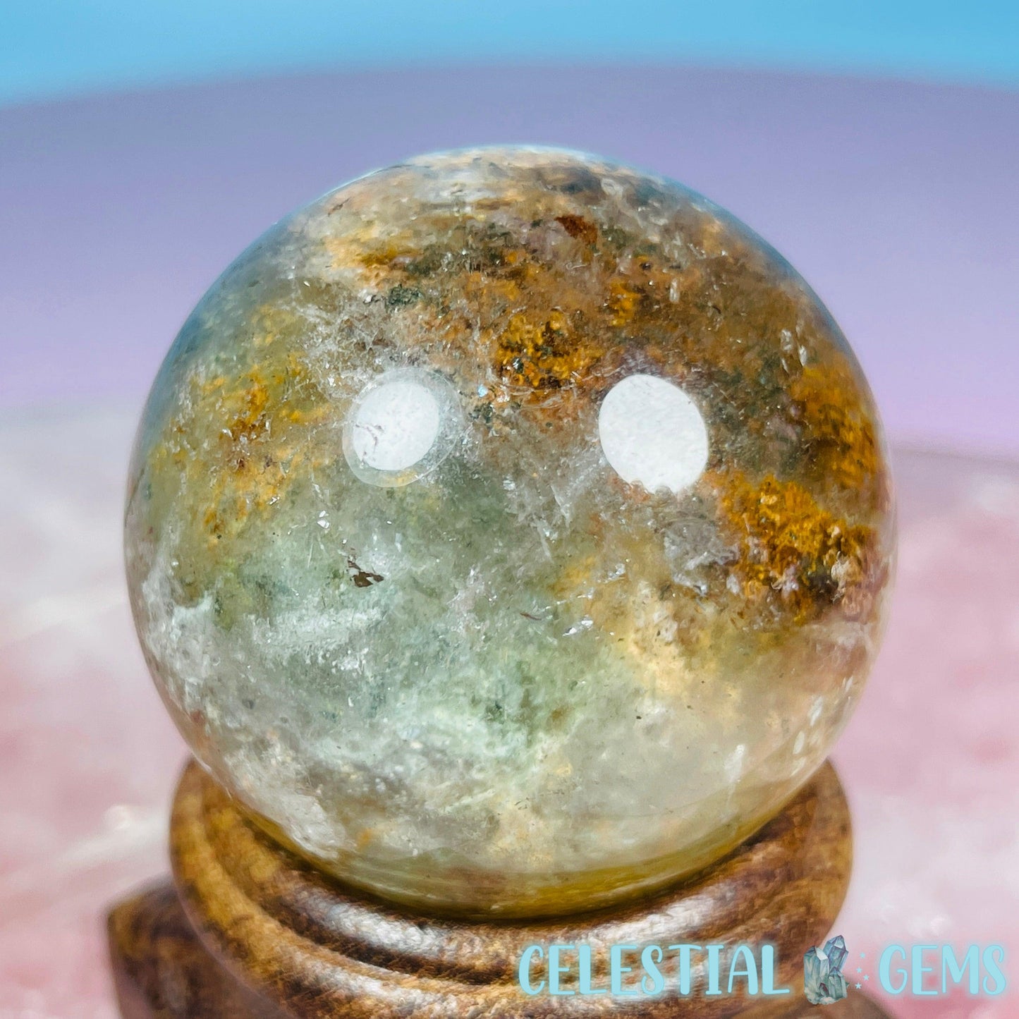 Thousand Layer Lodolite Garden Quartz Small Sphere