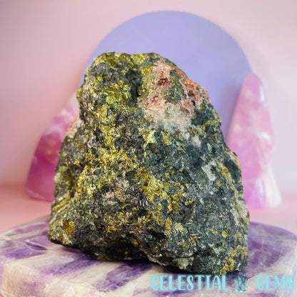 Rhodochrosite + Pyrite in Matrix Large Raw Specimen A